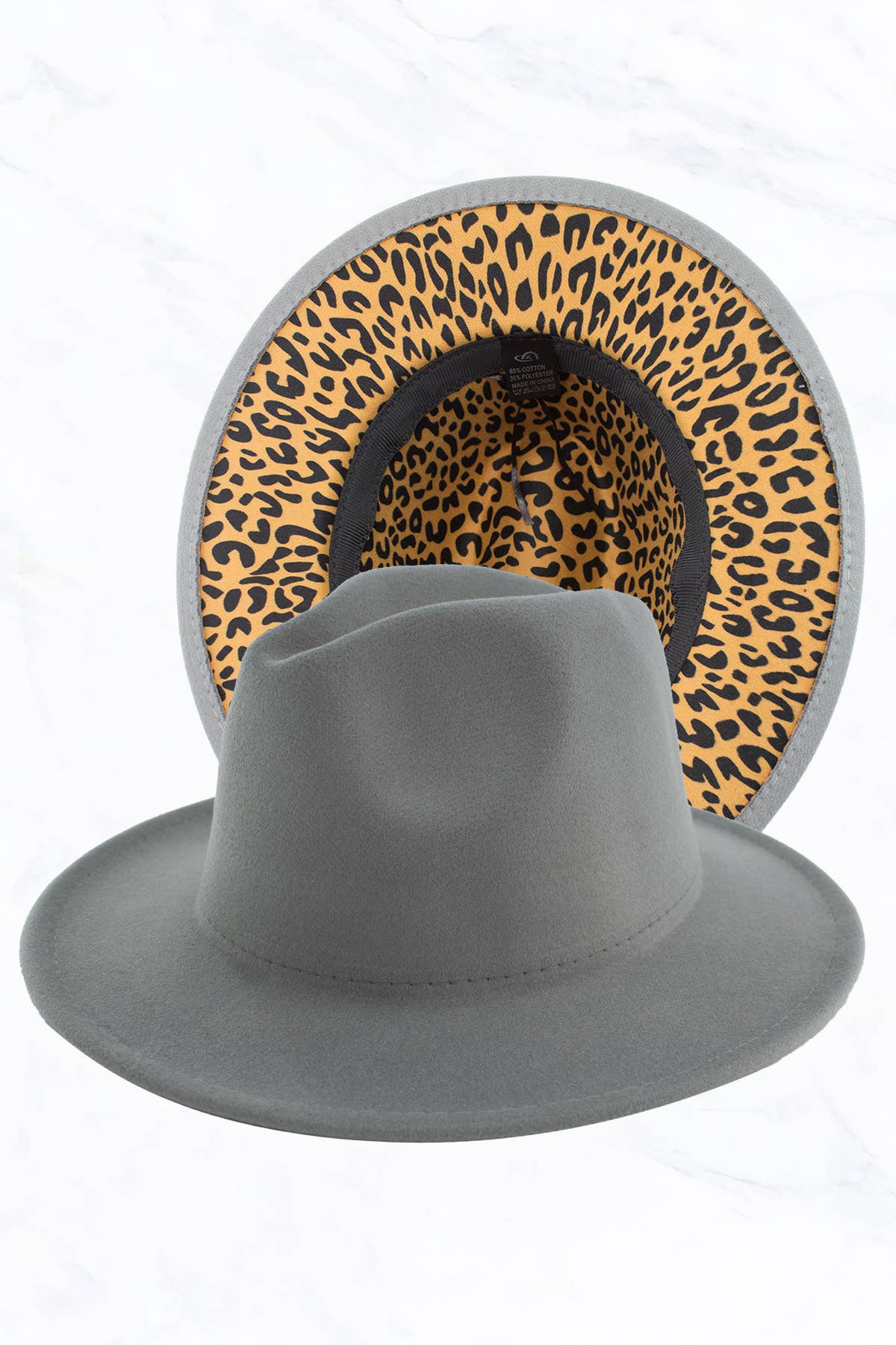 Double Sided Color Matching Leopard Jazz Hat: Olive Green
