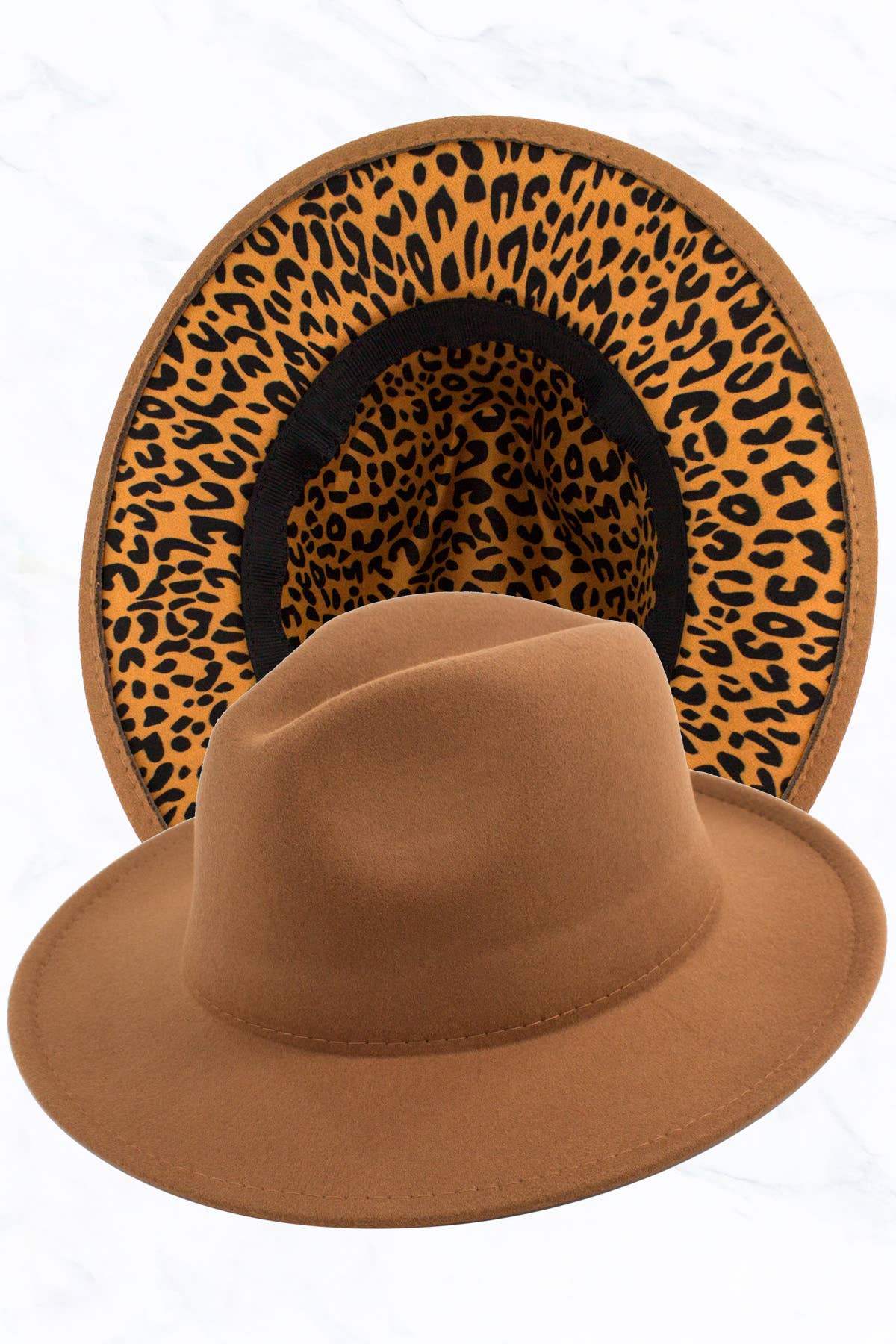 Double Sided Color Matching Leopard Jazz Hat: Olive Green