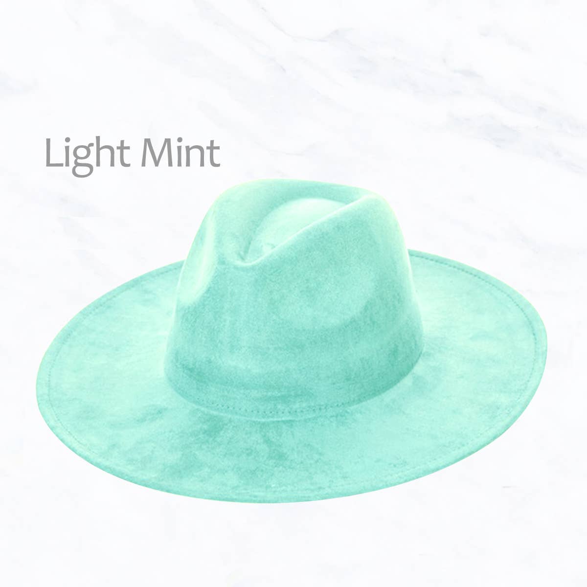 Suede Large Eaves Peach Top Fedora Hat: Teal