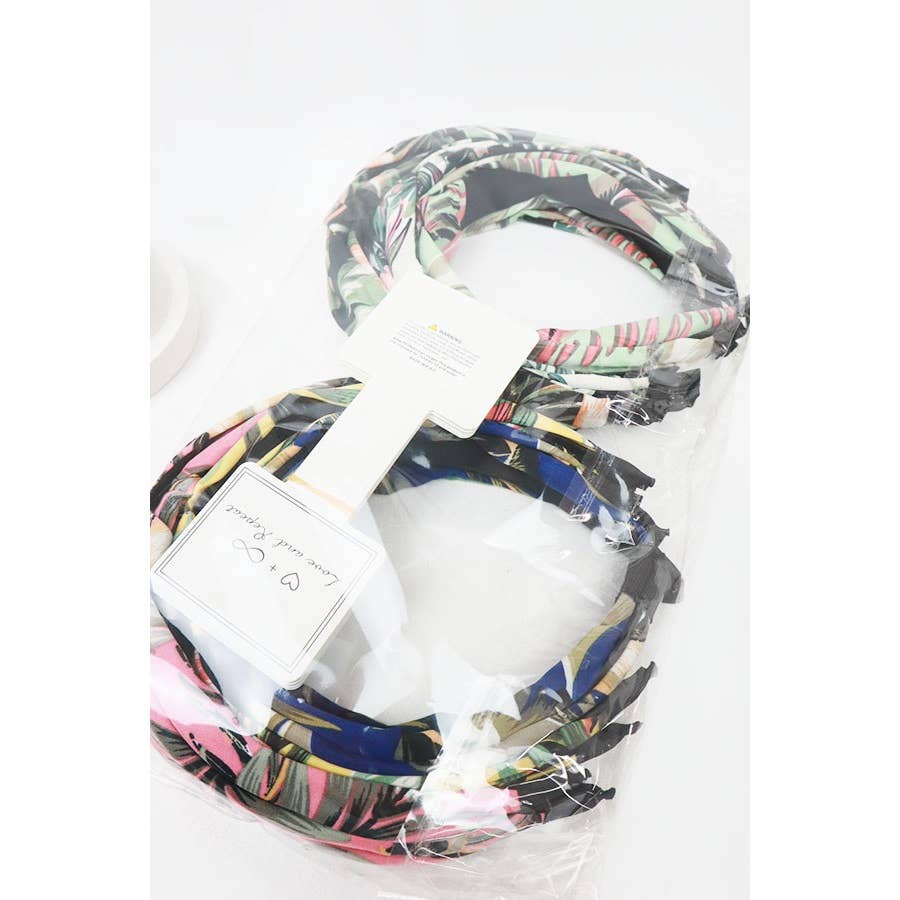 Tropical Printed Center Knotted Headband: MIX COLOR / ONE