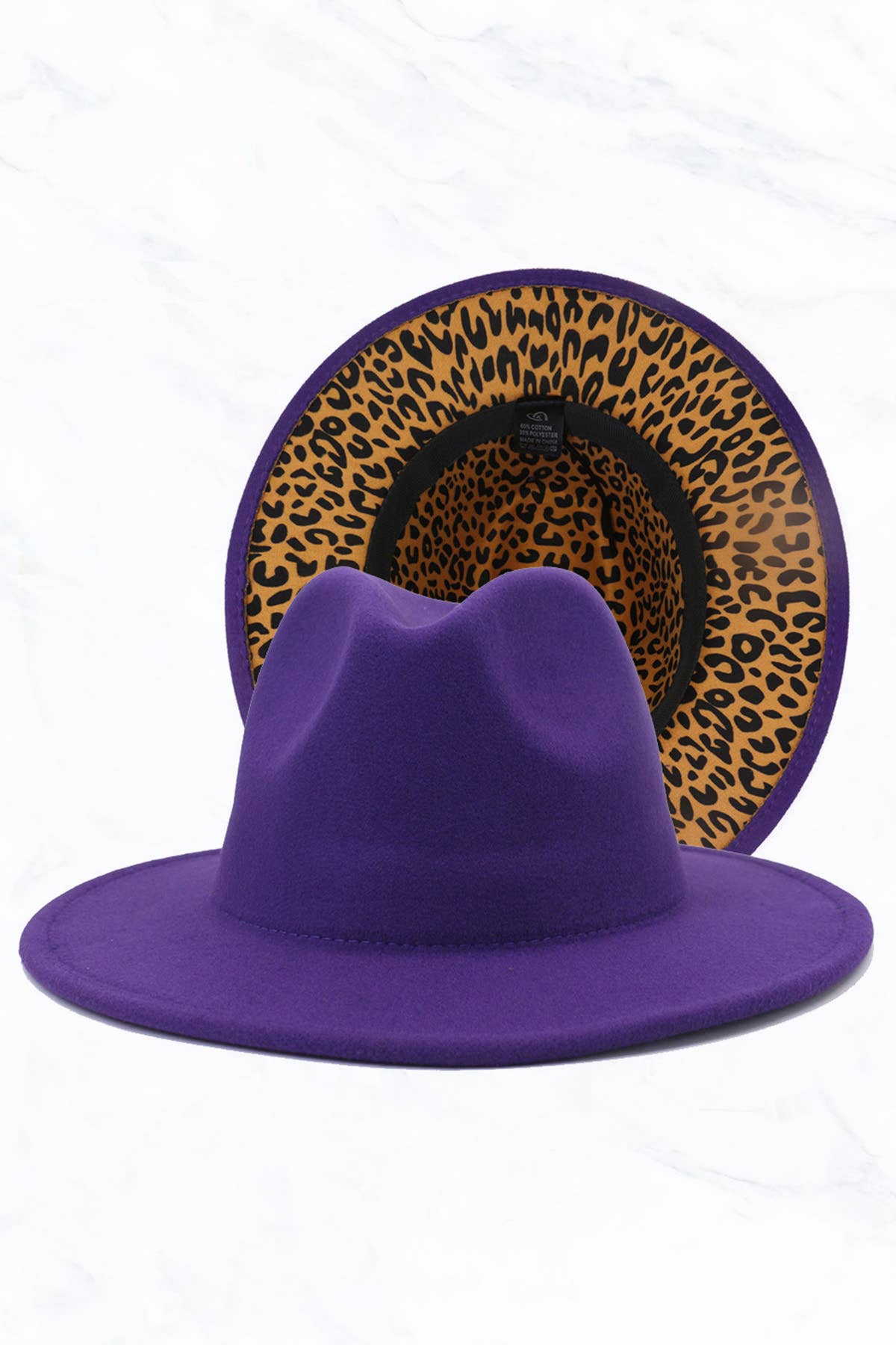 Double Sided Color Matching Leopard Jazz Hat: Olive Green