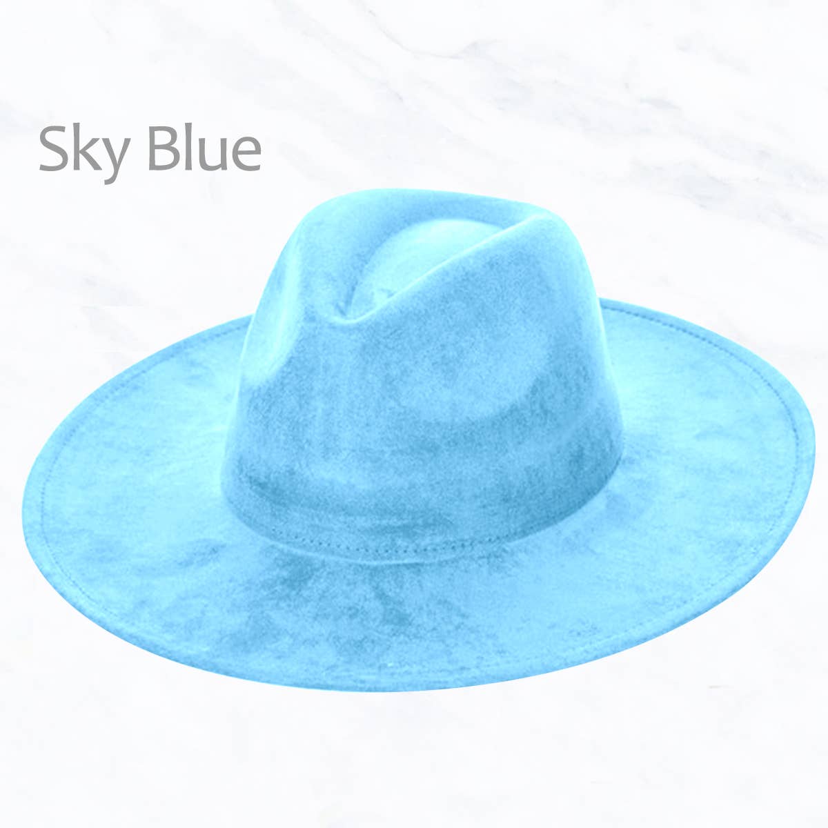 Suede Large Eaves Peach Top Fedora Hat: Teal
