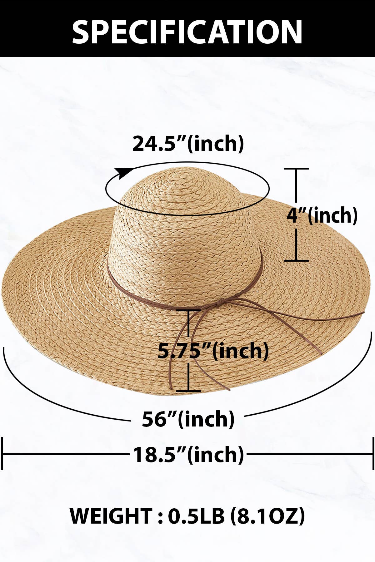 Solid Color Floppy Straw Hat: Pink
