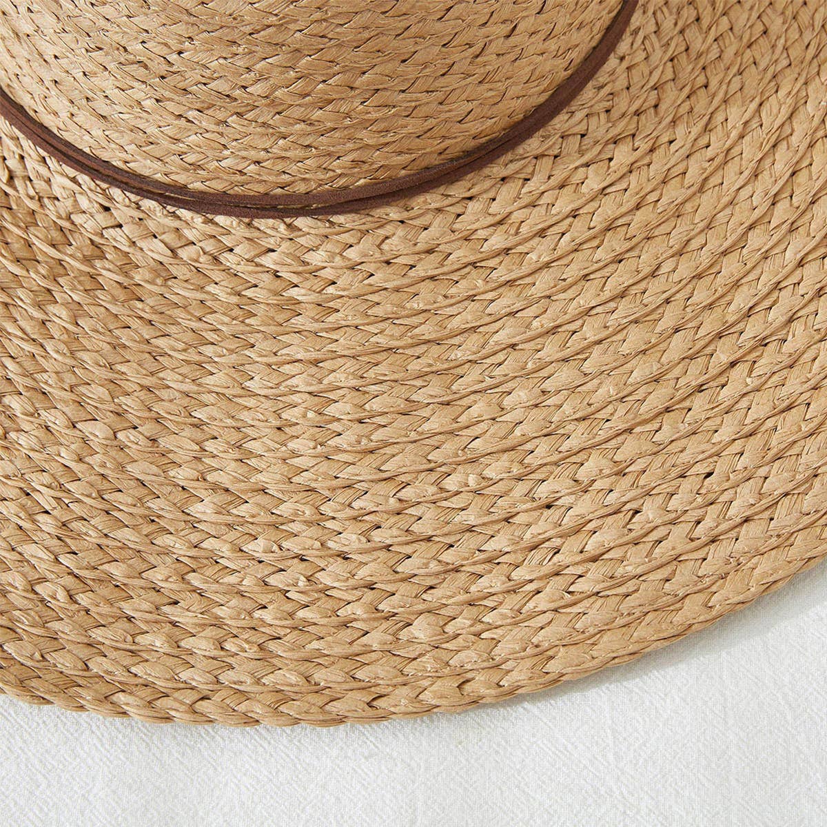 Solid Color Floppy Straw Hat: Pink