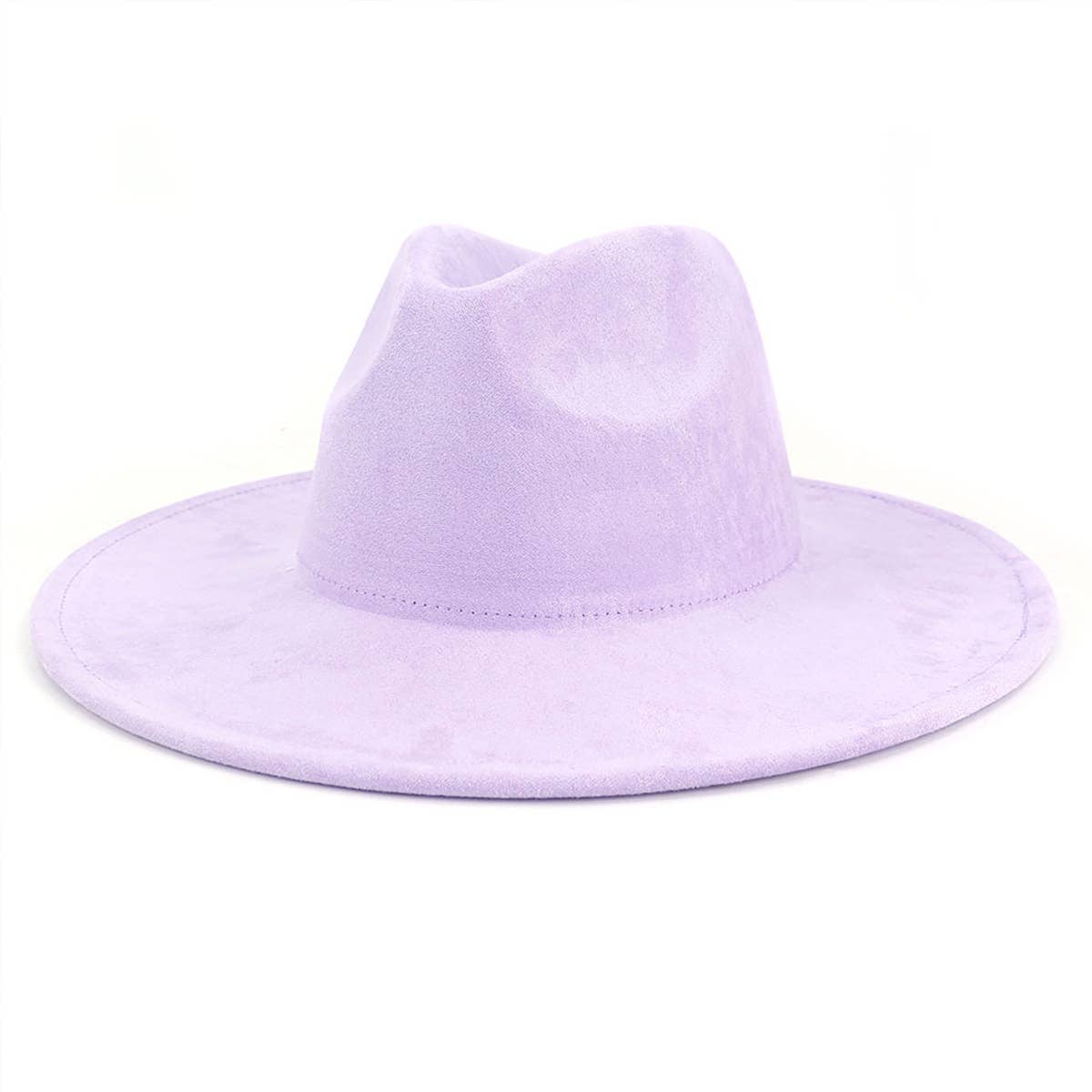 Suede Large Eaves Peach Top Fedora Hat: Pastel Green