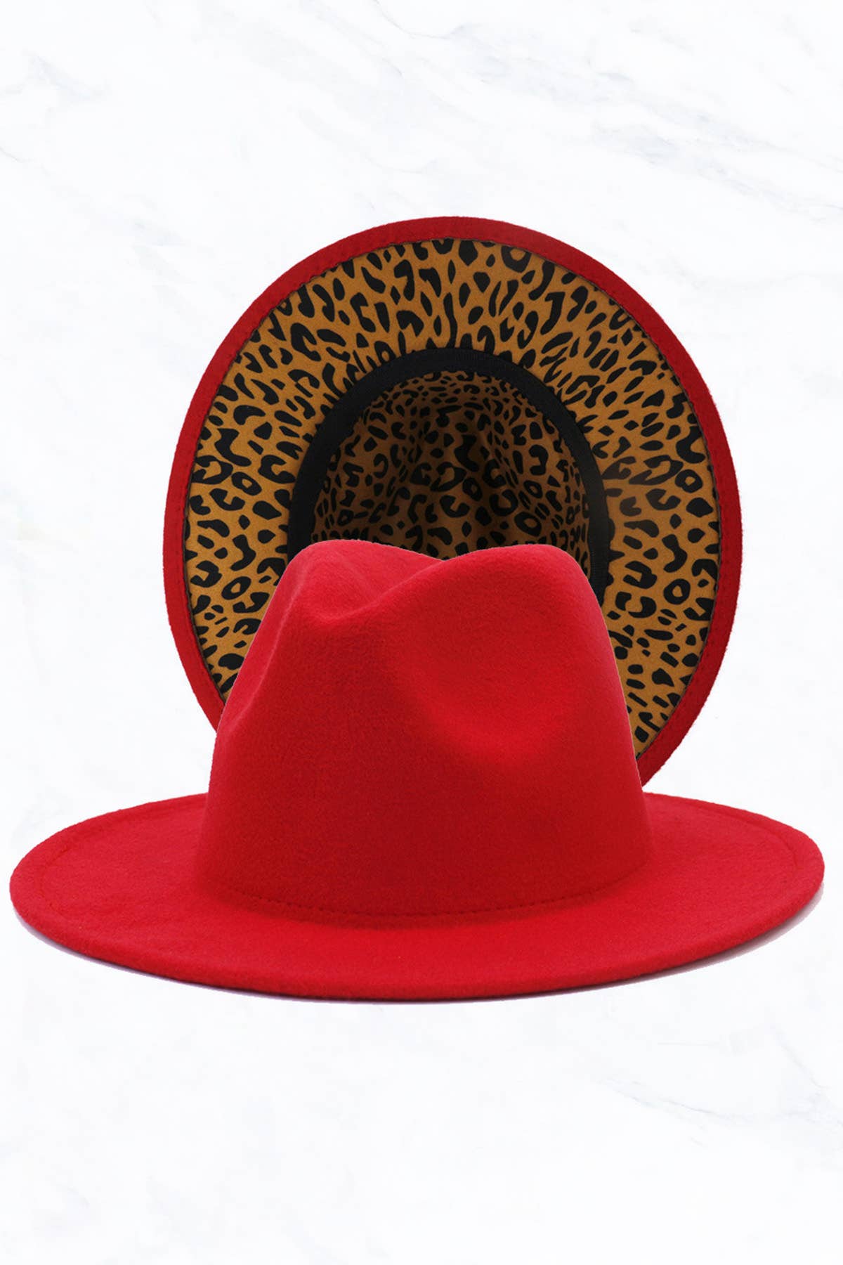 Double Sided Color Matching Leopard Jazz Hat: Olive Green
