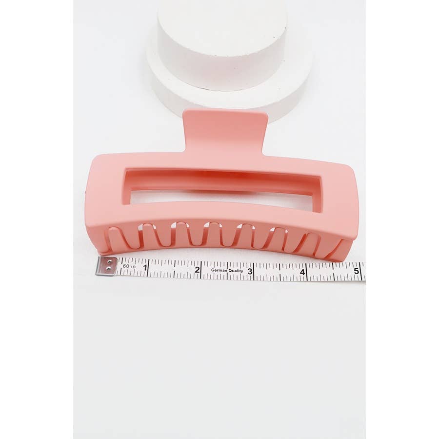 Matte Jumbo Cut Out Rectangle Hair Claw CLIP: MIX COLOR