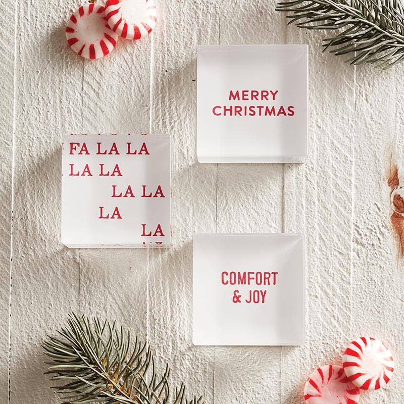 Face to Face Mini Lucite Block - Fa La La