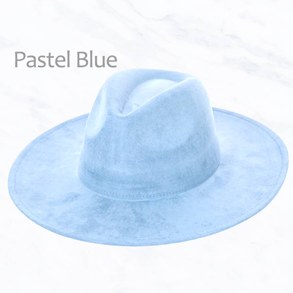 Suede Large Eaves Peach Top Fedora Hat: Teal