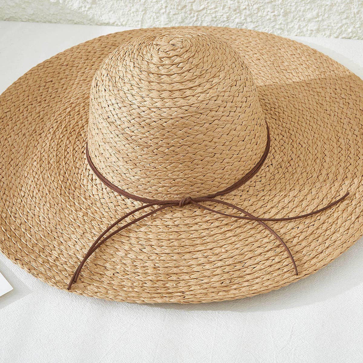 Solid Color Floppy Straw Hat: Pink