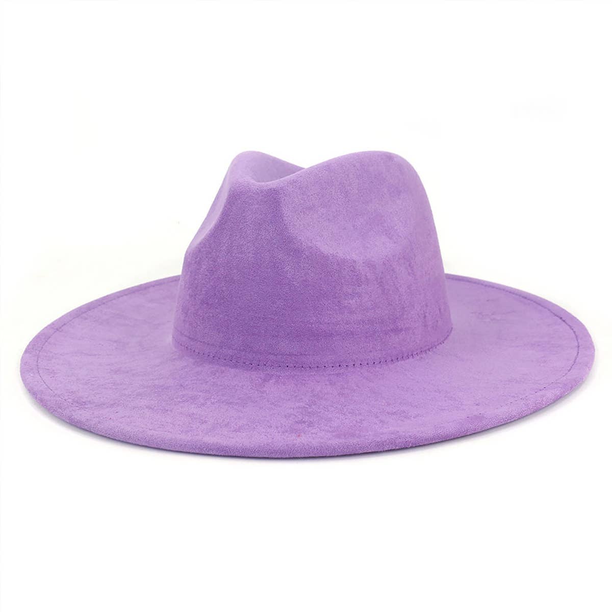 Suede Large Eaves Peach Top Fedora Hat: Hot Pink