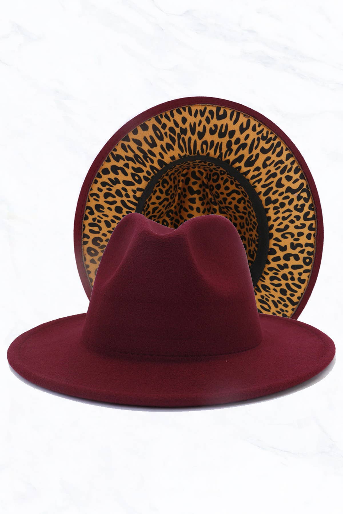 Double Sided Color Matching Leopard Jazz Hat: Olive Green