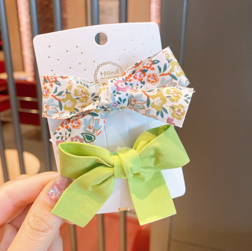 Little Girl's Cute Bow Floral Hair Clips 2/unit