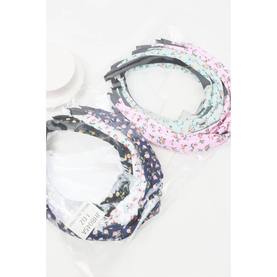 Ditsy Floral Printed Knotted Headband: MIX COLOR / ONE