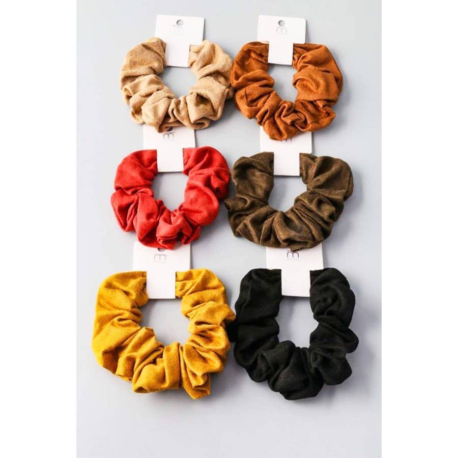 Faux Suede Scrunchie: MIX COLOR / ONE