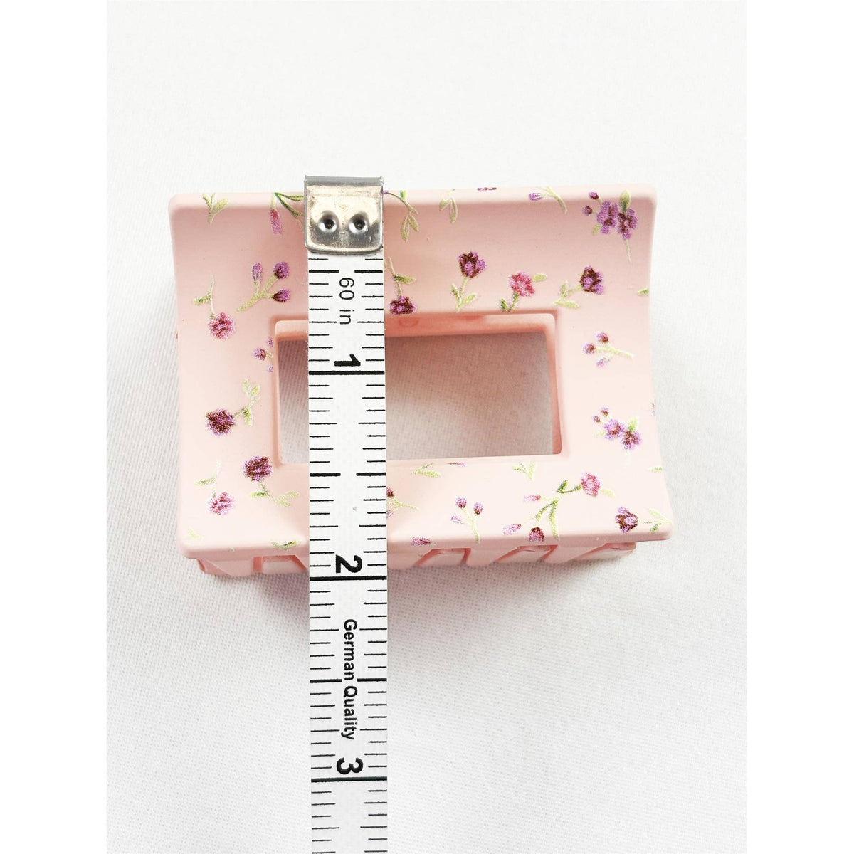 Floral Print Rectangular Hair Claw Clip Set