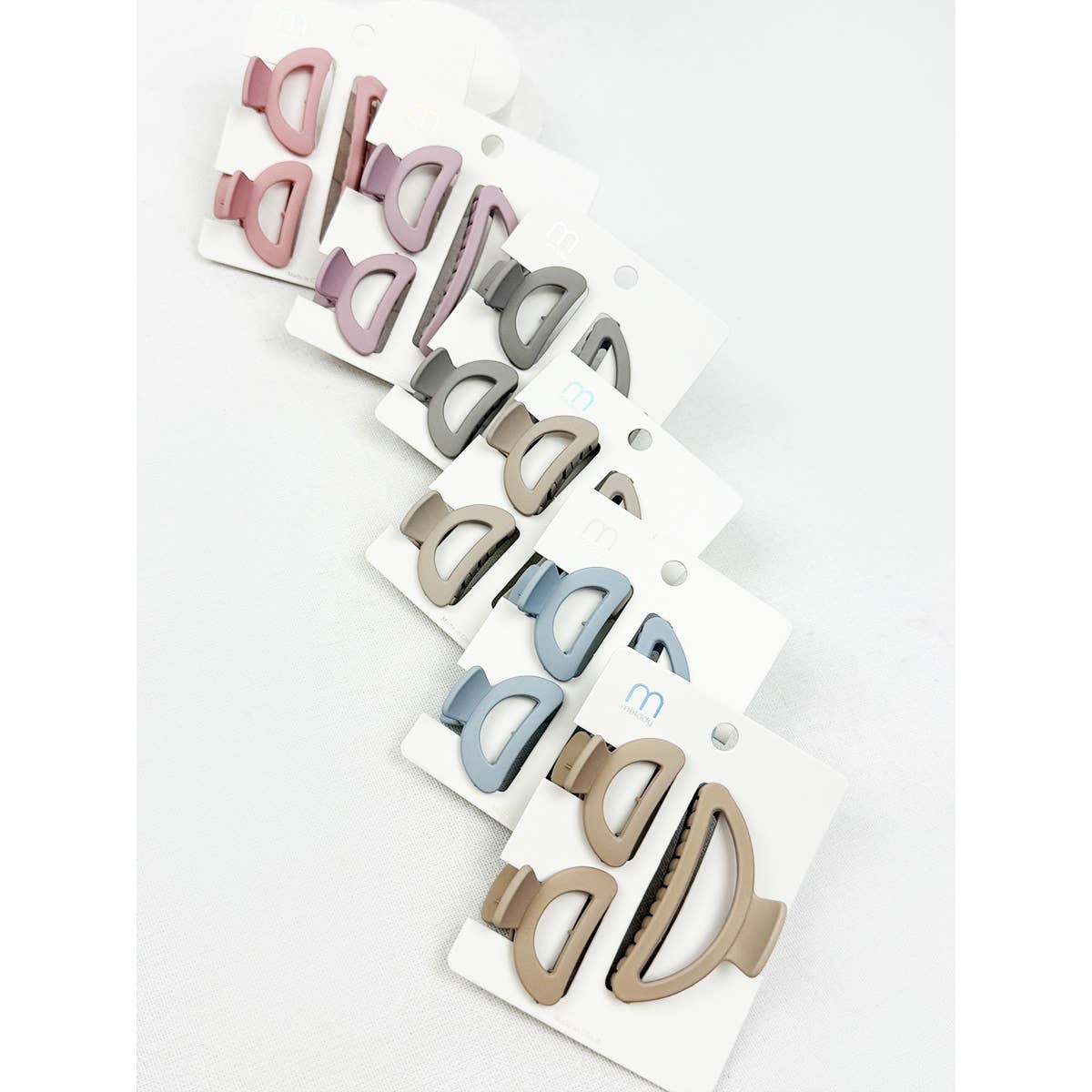 3 pc Set Mini and Medium Half Moon Hair Claw: MIX COLOR / ONE(12)