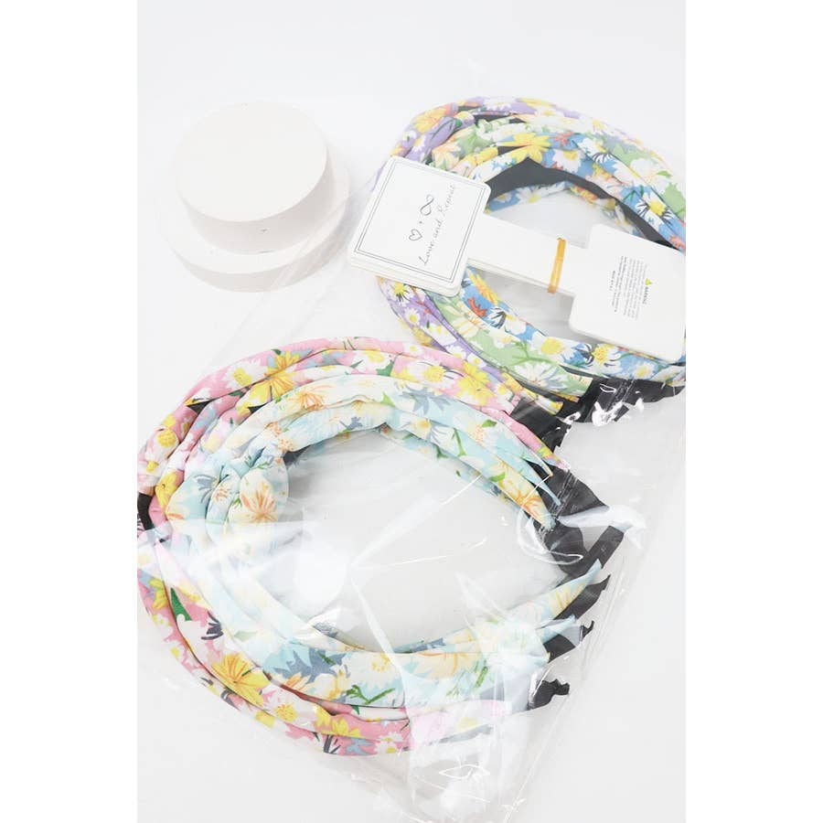 Soft Floral Pattern Center Knotted Headband: MIX COLOR / ONE