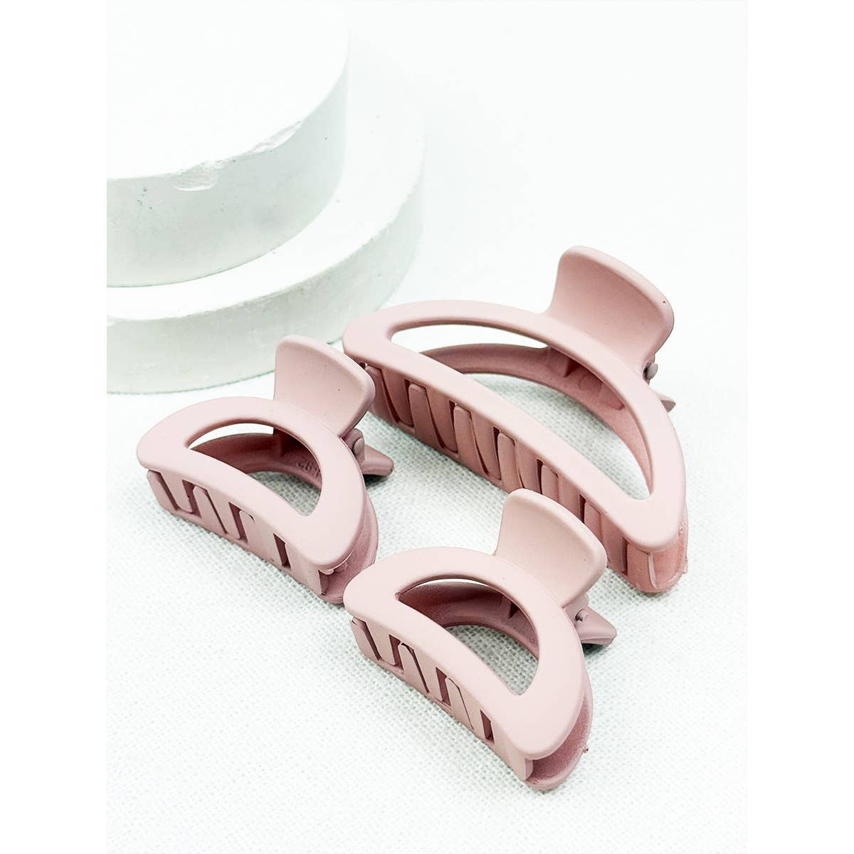 3 pc Set Mini and Medium Half Moon Hair Claw: MIX COLOR / ONE(12)