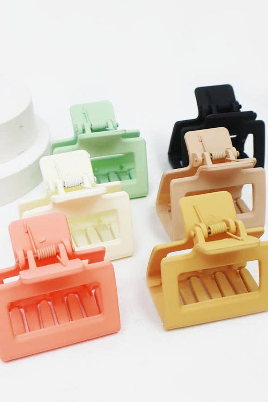 Small Matt Cut Out Rectangle Hair Claw:l