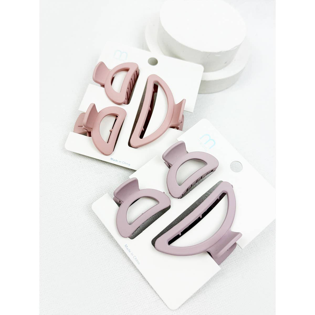 3 pc Set Mini and Medium Half Moon Hair Claw: MIX COLOR / ONE(12)