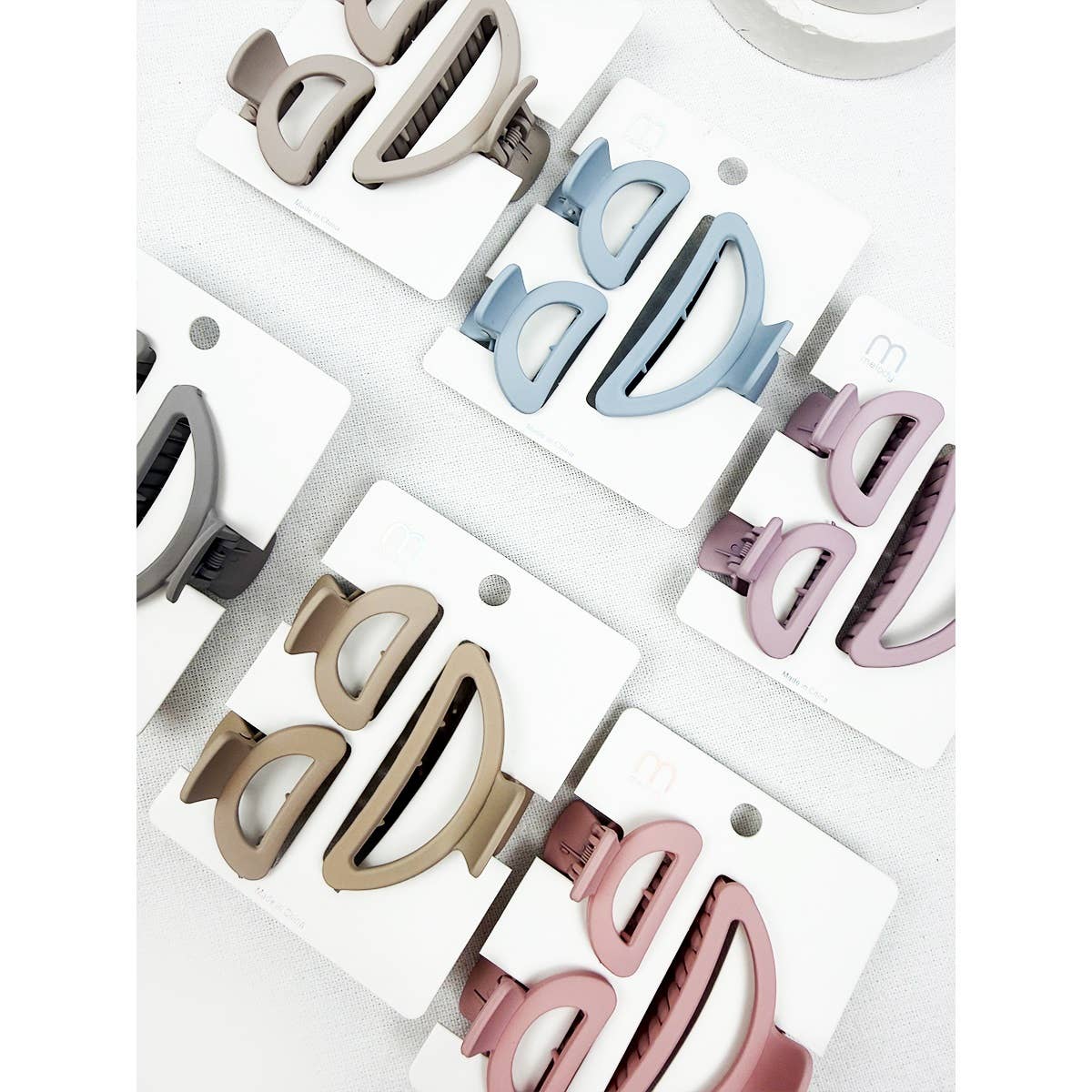 3 pc Set Mini and Medium Half Moon Hair Claw: MIX COLOR / ONE(12)