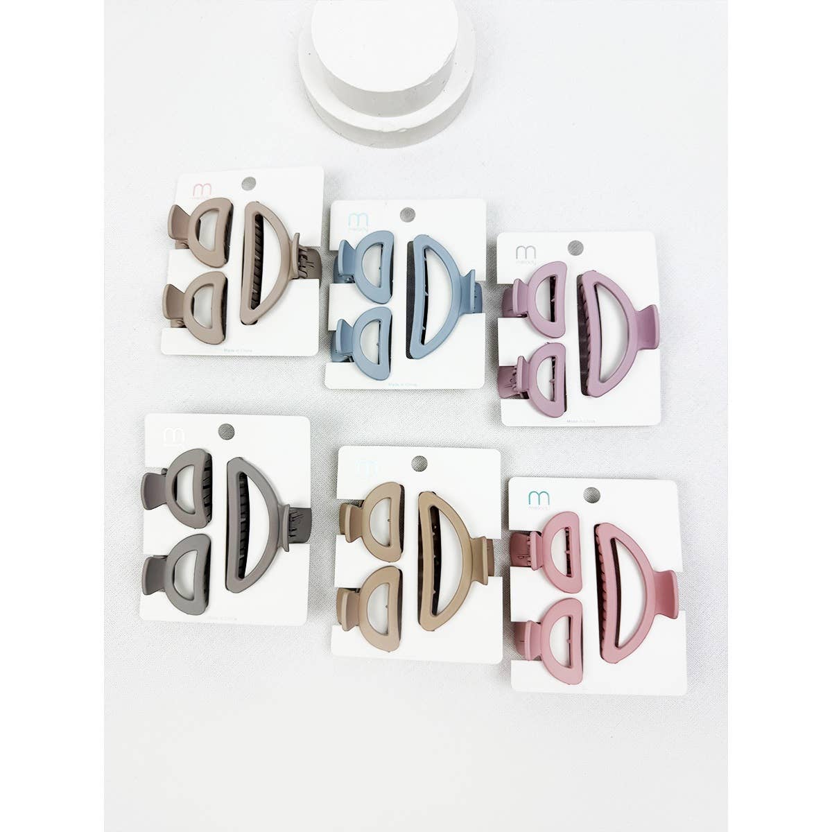 3 pc Set Mini and Medium Half Moon Hair Claw: MIX COLOR / ONE(12)
