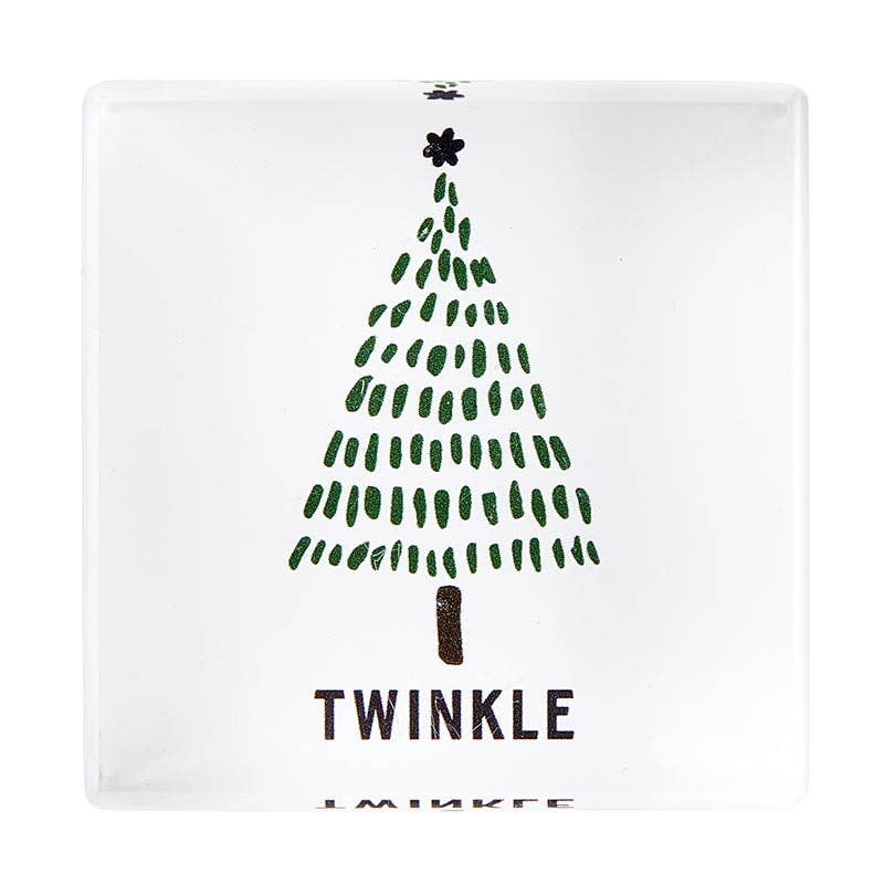 2" Square Lucite Block- Twinkle