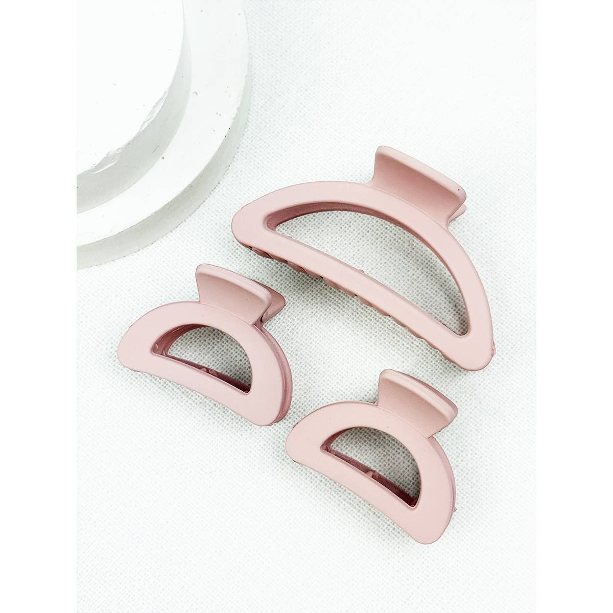 3 pc Set Mini and Medium Half Moon Hair Claw: MIX COLOR / ONE(12)