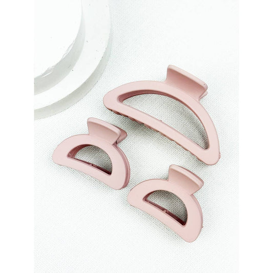 3 pc Set Mini and Medium Half Moon Hair Claw: MIX COLOR / ONE(12)