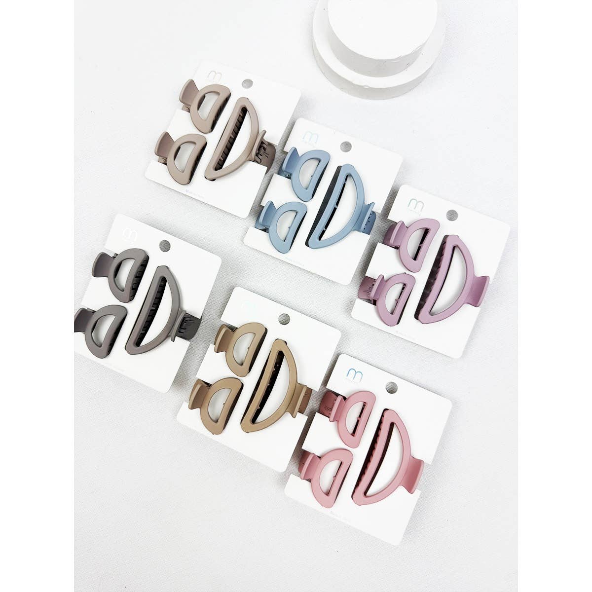 3 pc Set Mini and Medium Half Moon Hair Claw: MIX COLOR / ONE(12)