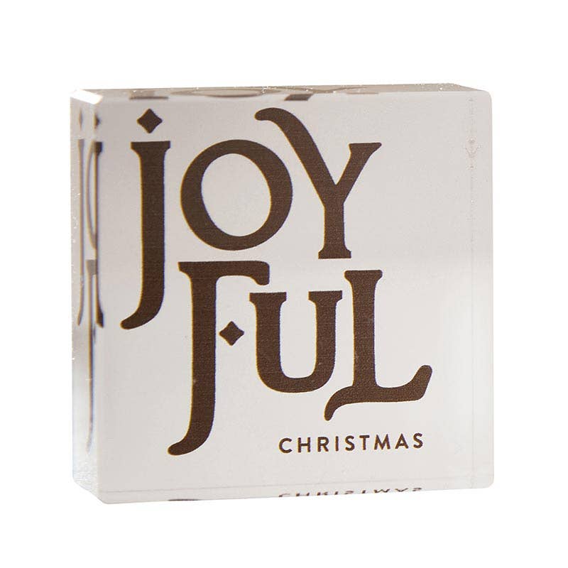 Mini Lucite Block - Joyful Christmas