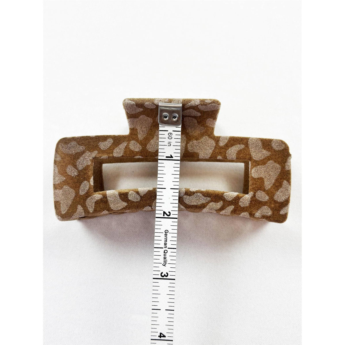 Leopard Flocked Velvet Rectangle Claw Clip: MIX COLOR / ONE(12)