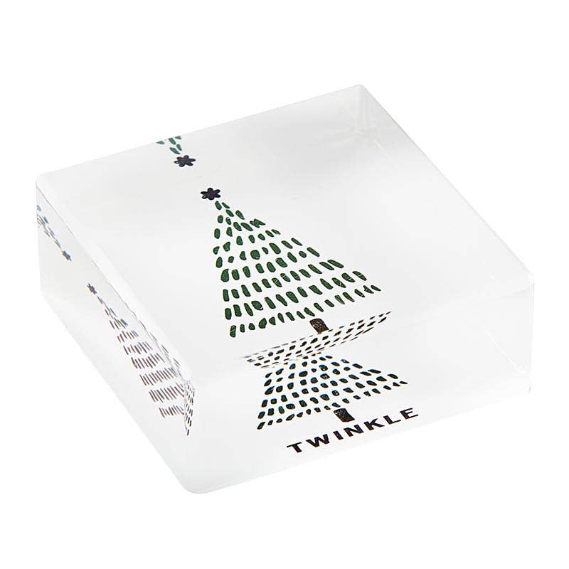 2" Square Lucite Block- Twinkle