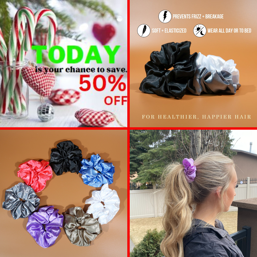 Satin Silky Scrunchie: Large / Mauve