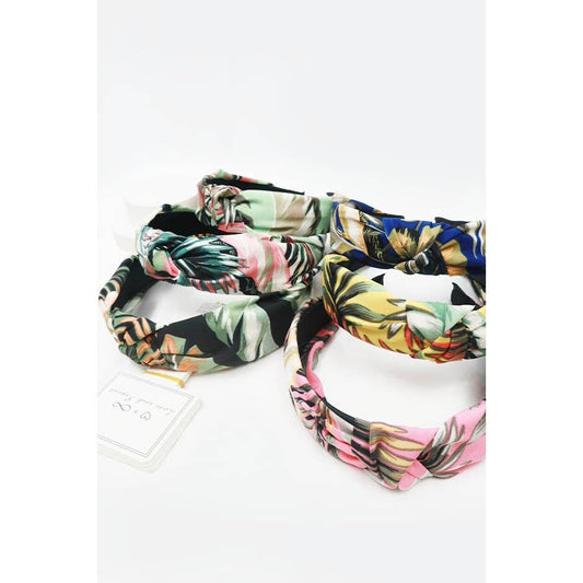 Tropical Printed Center Knotted Headband: MIX COLOR / ONE