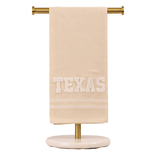 Texas Embroidery Hand Towel   Oat/Soft White   20x28