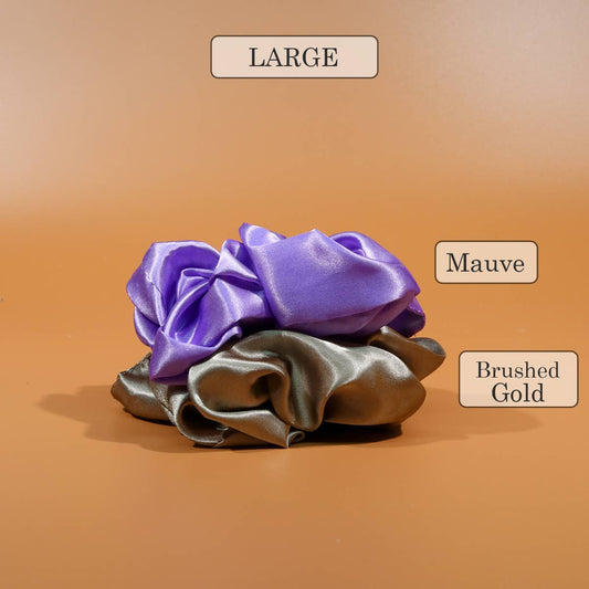 Satin Silky Scrunchie: Large / Mauve