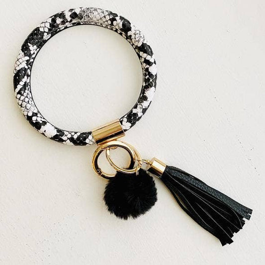 Bangle Key Chain with Pom