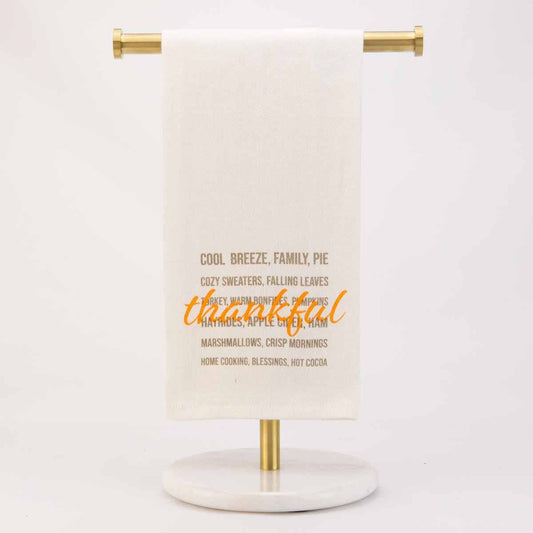 Thankful Hand Towel   Cream/Gray/Orange   20x28