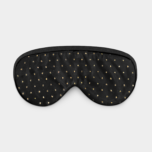 Sleep Tight Eye Masks: Black / Gold Dot